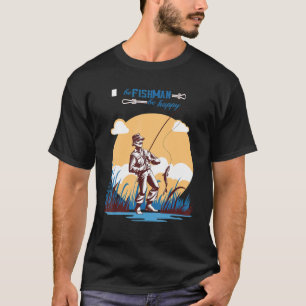 Camiseta Seja Peixeiro Seja Feliz Design de Pesca