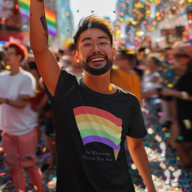 Camiseta Seja qual for o sabor do arco-íris personalizado (Criador carregado)