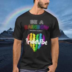 Camiseta Seja um Arco-íris Descubra-se OrgulhoVibe Frente
