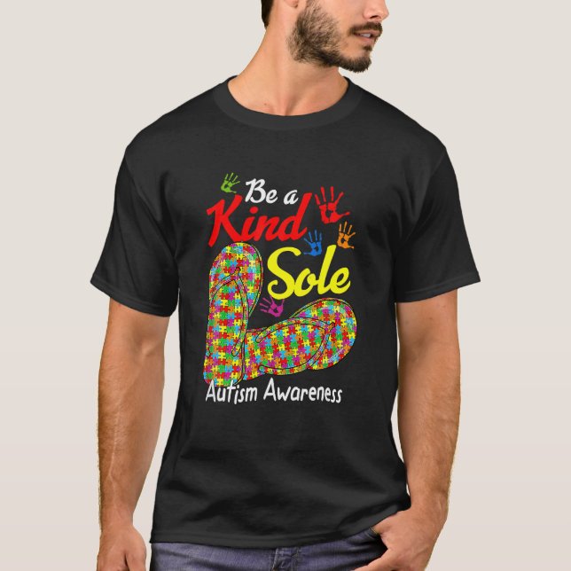Camiseta Seja Um Pouco Autismo Conhecimento Rainbow Quebra- (Frente)