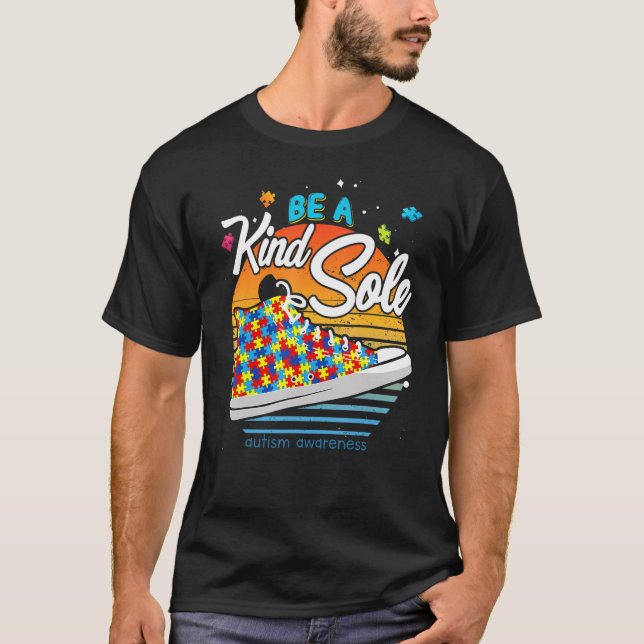 Camiseta Seja Um Pouco Sólido Autismo Sensibilização Calçad (Frente)