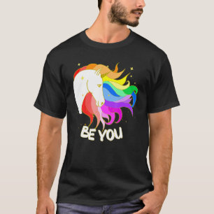 Camiseta Seja Um Unicórnio Mágico Com Arco-Íris