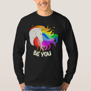 Camiseta Seja Um Unicórnio Mágico Com Arco-Íris