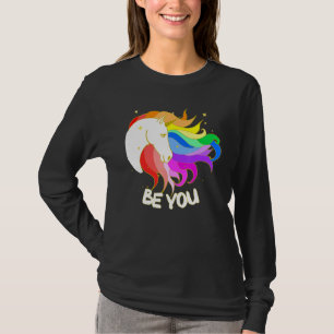 Camiseta Seja Um Unicórnio Mágico Com Arco-Íris