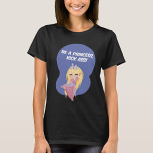 Camiseta Seja uma princesa, burro do pontapé! - Capa longa