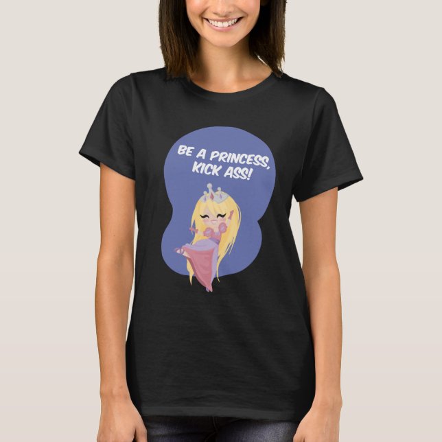 Camiseta Seja uma princesa, pontapé! - Capa Longa (Frente)