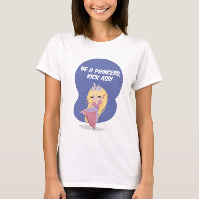 Camiseta Seja uma princesa, pontapé! - Esparguete (Frente)
