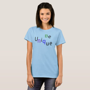 Camiseta Seja uma tipografia moderna colorida e positiva ún