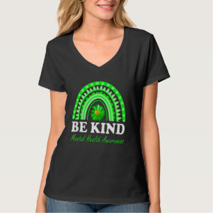 Camiseta Seja Verde Arco-Íris Sunflower Mental Health Awar