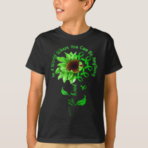Camiseta Seja verde Fita Sunflower Mental Health Aware