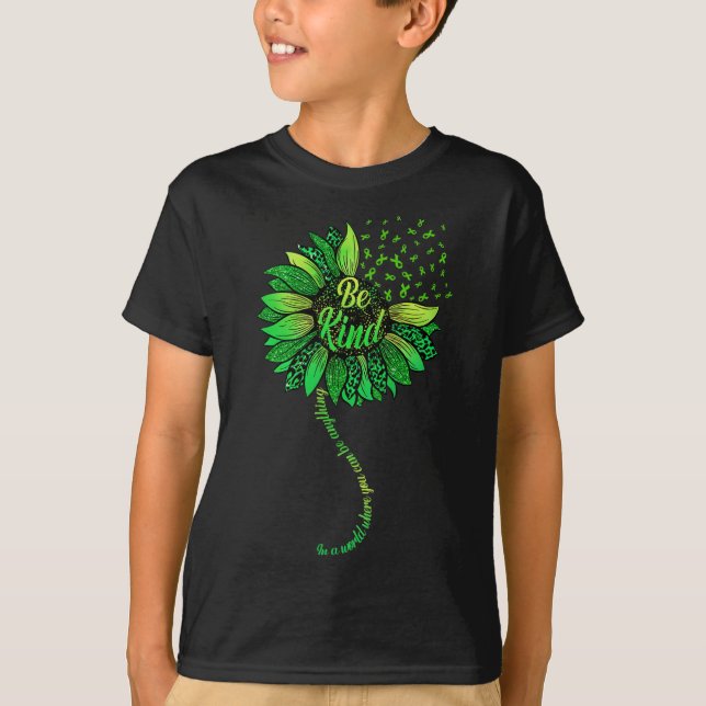 Camiseta Seja verde Fita Sunflower Mental Health Aware (Frente)