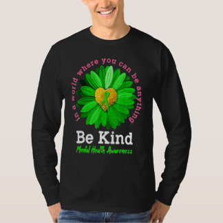 Camiseta Seja verde Fita Sunflower Mental Health Aware