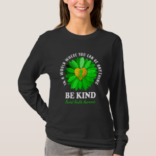 Camiseta Seja verde Fita Sunflower Mental Health Aware