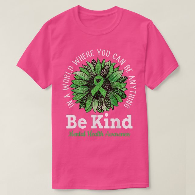Camiseta Seja verde Fita Sunflower Mental Health Aware (Frente do Design)