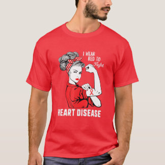 Camiseta Seja Vermelho Para As Mulheres Que Conhecem A Doen