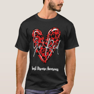 Camiseta Seja Vermelho Para As Mulheres Que Conhecem A Doen