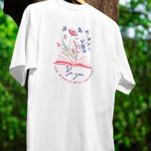 Camiseta Seja você Boho Wildflower e Livro