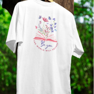 Camiseta Seja você Boho Wildflower e Livro