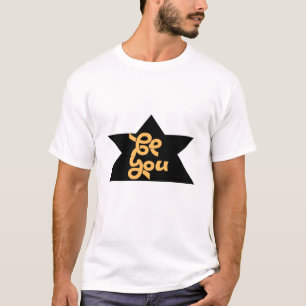 Camiseta Seja Você - Design de Tipografia em Forma de Estre