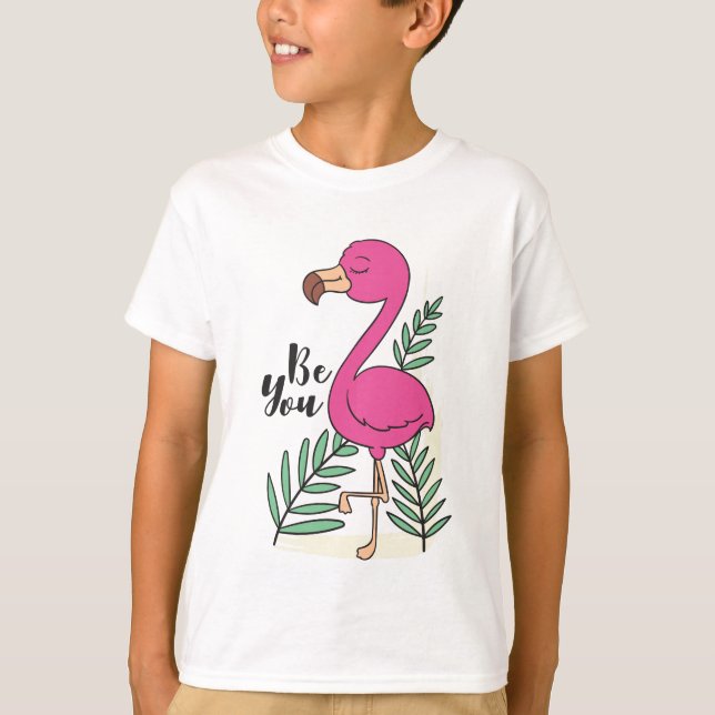 Camiseta Seja Você Flamingo Engraçado (Frente)