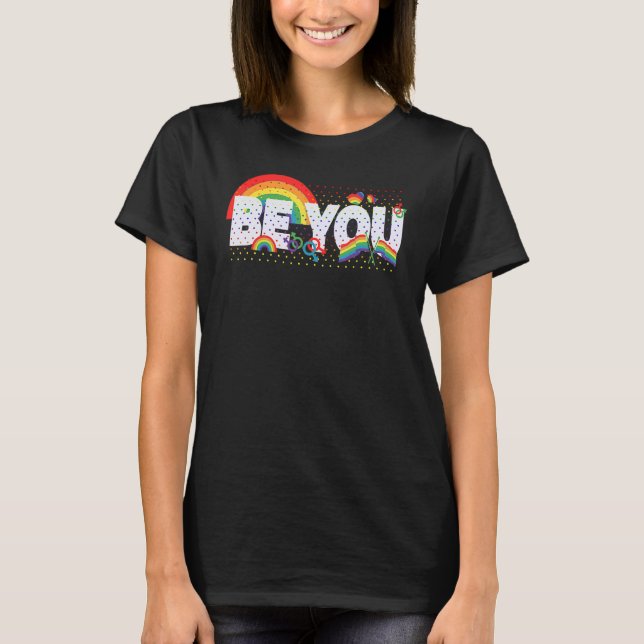 Camiseta Seja Você Lgbt Orgulho gay Arco-Íris Cor Sinalizad (Frente)