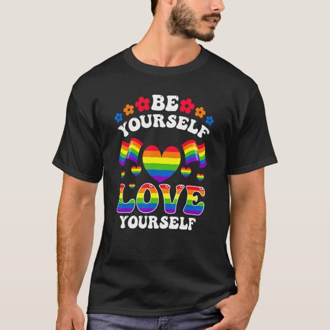 Camiseta Seja você mesmo se ame LGBT (Frente)
