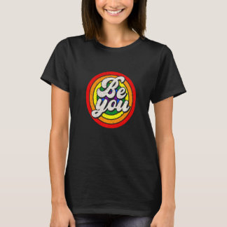 Camiseta Seja Você Orgulha Gay Ally Rainbow Retro Vintage