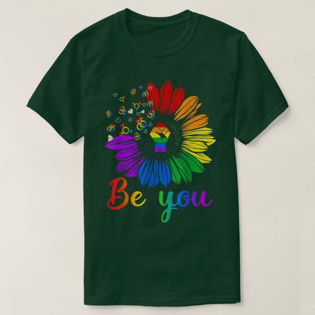 Camiseta Seja você Orgulho LGBT Gay Lésbica Transposta LGBT (Frente do Design)