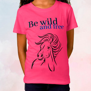 Camiseta Seja Wild e Free Horse T-Shirt