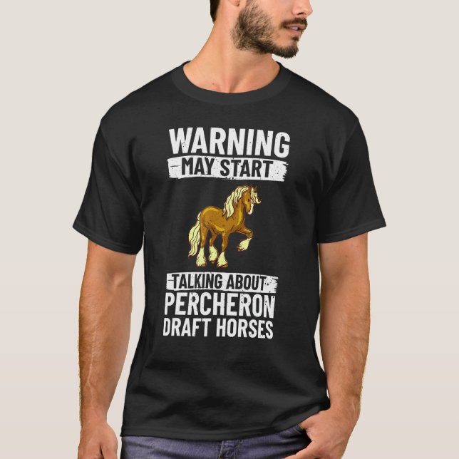 Camiseta Sela de Montar Cavalo de Raça Percheron (Frente)