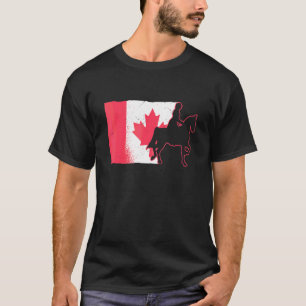 Camiseta Sela Inglesa De Sela Canadá Bandeira Cavalo Eqüest