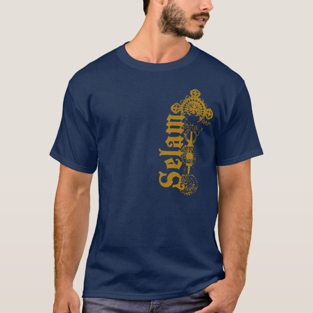 Camiseta Selam - olá! - no ouro (Frente)