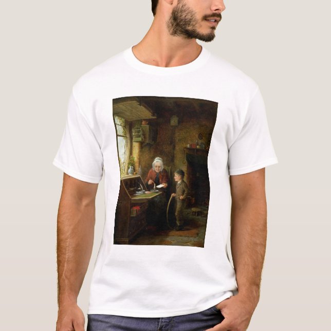 Camiseta Selando uma letra, 1890 (óleo no painel) (Frente)