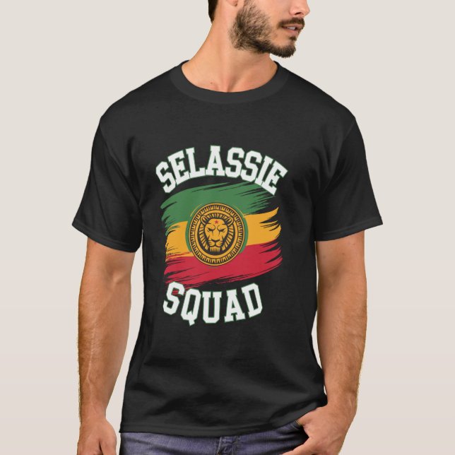 Camiseta Selassie Squad Roupa para Produto de Massas Etíope (Frente)