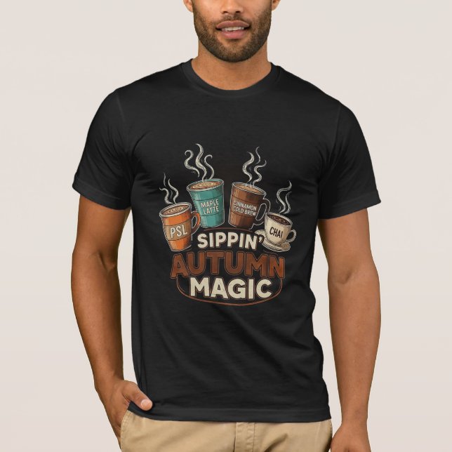 Camiseta Seleção de Café e Chá Sippin' Autumn Magic (Frente)