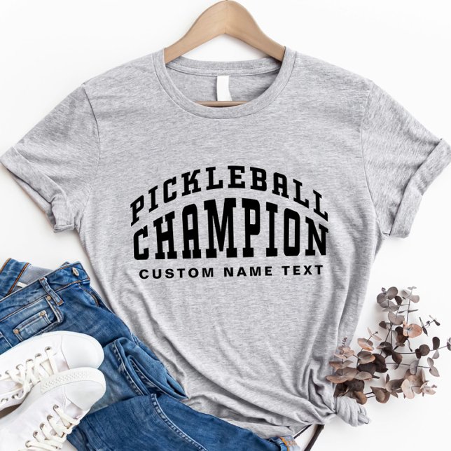 Camiseta Selecionador de Nome Personalizado do Campeão de P (Pickleball Champion Custom Name Pickleballer Cool T-Shirt)