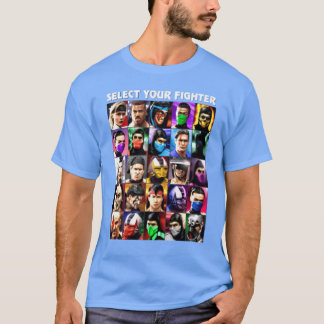 Camiseta Selecione Seu Lutador UMK3 Mortal Kombat BlackNavy
