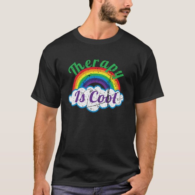 Camiseta Self Care Therapy Is Cool Mental Health Awareness  (Frente)