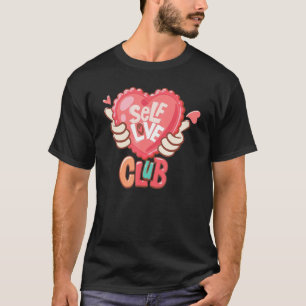 Camiseta Self Love Club Retro Heart Hand Happy Valentines D