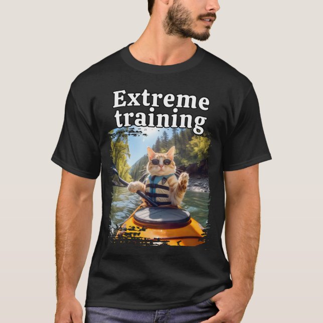 Camiseta selfi meme cat selfie kayak paddle (Frente)
