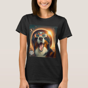Camiseta Selfie Bernese Mountain Dog Mens Eclipse Solar
