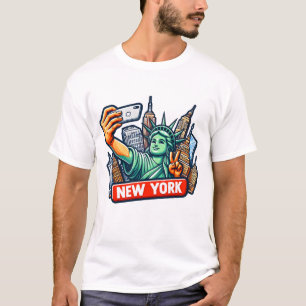 Camiseta Selfie da Estátua da Liberdade