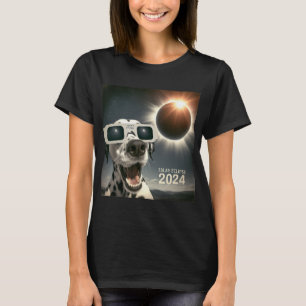 Camiseta Selfie Dalmaciano Mens Cão Eclipse Solar