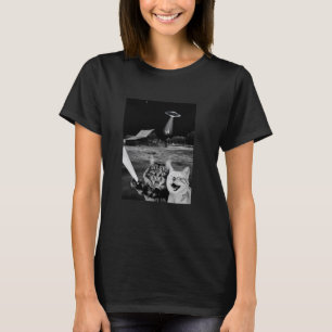 Camiseta Selfie de Abdução Alienígena u2013 Gato Divertido 