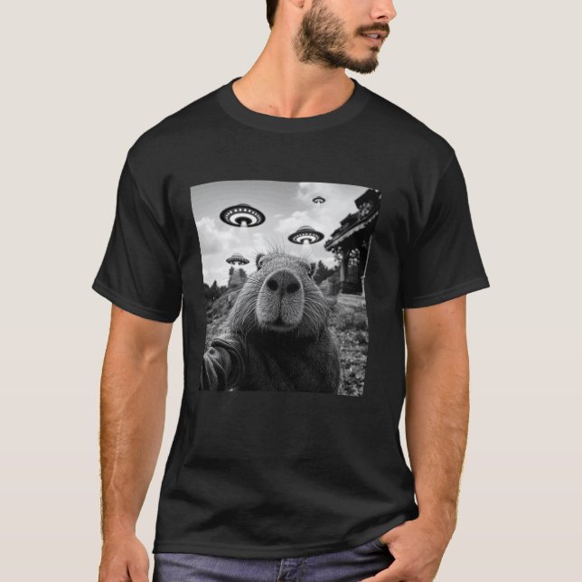 Camiseta Selfie de Capivara Descolada (Frente)