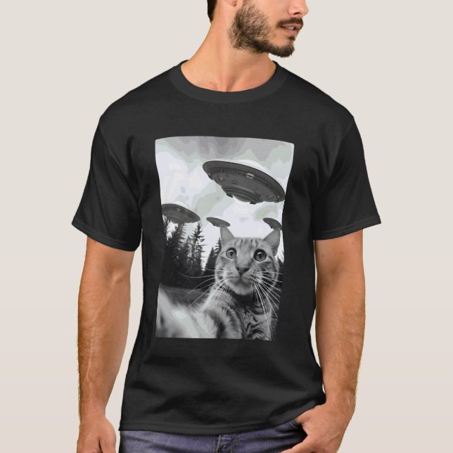 Camiseta Selfie de Gato Alien (Frente)