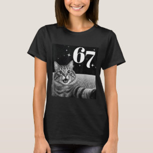Camiseta Selfie de Gato Com 67 Meme Gatos Engraçados Gráfic