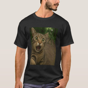 Camiseta Selfie de gato engraçado com alienígena marciano a
