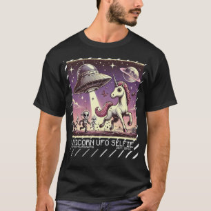 Camiseta Selfie de OVNI Unicórn: Escape de Vintage (espaço,