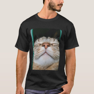 Camiseta Selfie de Rosto de Gato Divertido